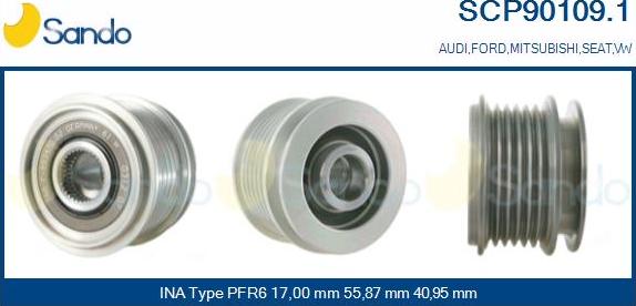 Sando SCP90109.1 - Puleggia cinghia, Alternatore autozon.pro