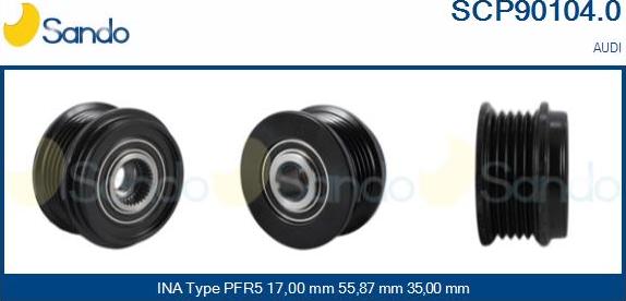 Sando SCP90104.0 - Puleggia cinghia, Alternatore autozon.pro