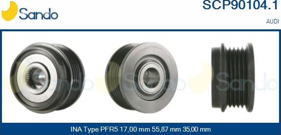 Sando SCP90104.1 - Puleggia cinghia, Alternatore autozon.pro