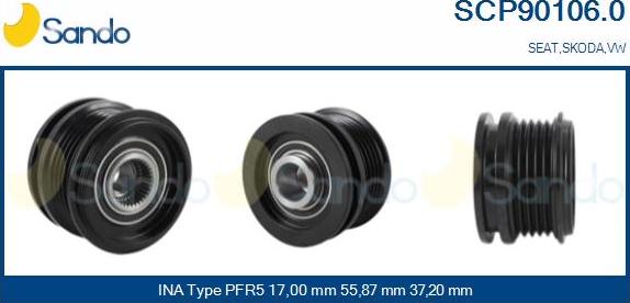 Sando SCP90106.0 - Puleggia cinghia, Alternatore autozon.pro