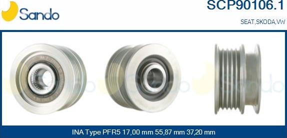 Sando SCP90106.1 - Puleggia cinghia, Alternatore autozon.pro