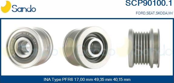 Sando SCP90100.1 - Puleggia cinghia, Alternatore autozon.pro