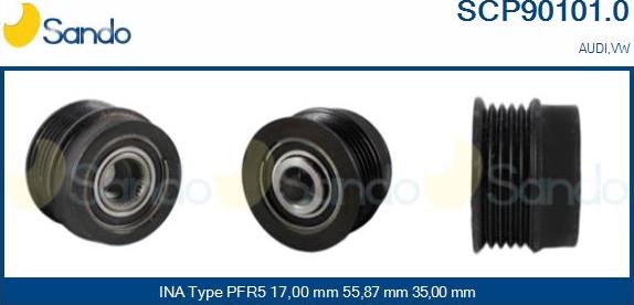 Sando SCP90101.0 - Puleggia cinghia, Alternatore autozon.pro