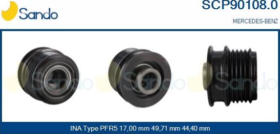 Sando SCP90108.0 - Puleggia cinghia, Alternatore autozon.pro