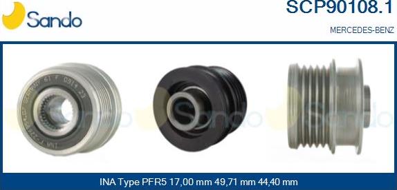 Sando SCP90108.1 - Puleggia cinghia, Alternatore autozon.pro