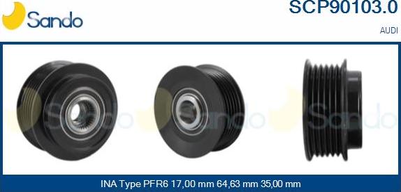 Sando SCP90103.0 - Puleggia cinghia, Alternatore autozon.pro