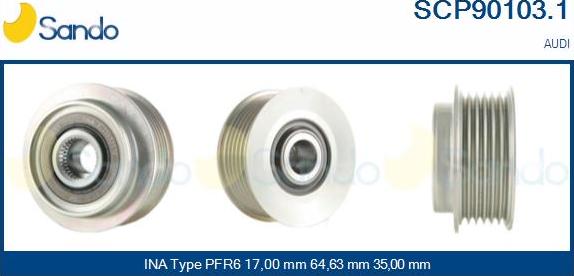 Sando SCP90103.1 - Puleggia cinghia, Alternatore autozon.pro