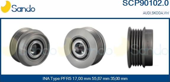 Sando SCP90102.0 - Puleggia cinghia, Alternatore autozon.pro