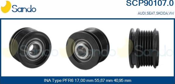 Sando SCP90107.0 - Puleggia cinghia, Alternatore autozon.pro