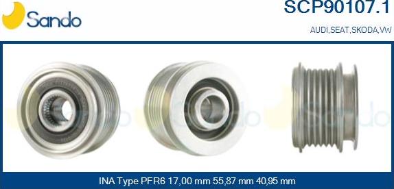 Sando SCP90107.1 - Puleggia cinghia, Alternatore autozon.pro