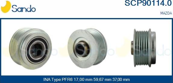 Sando SCP90114.0 - Puleggia cinghia, Alternatore autozon.pro