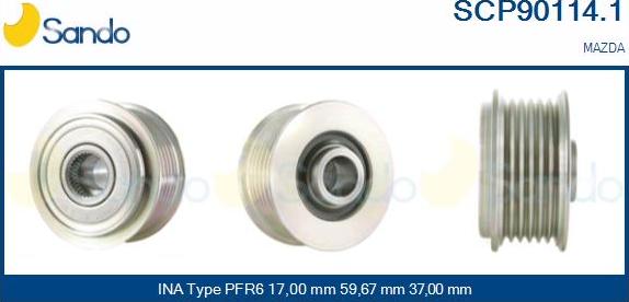 Sando SCP90114.1 - Puleggia cinghia, Alternatore autozon.pro