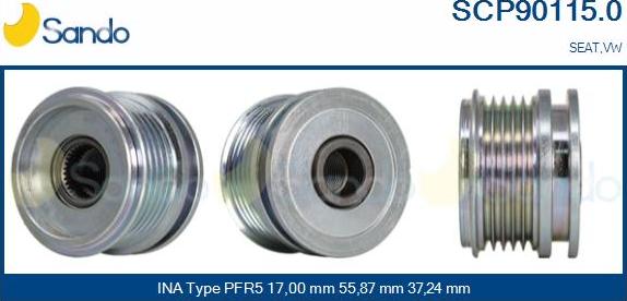 Sando SCP90115.0 - Puleggia cinghia, Alternatore autozon.pro