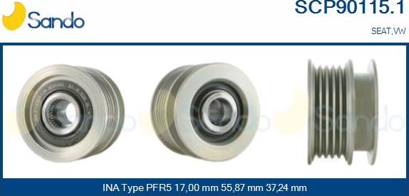 Sando SCP90115.1 - Puleggia cinghia, Alternatore autozon.pro