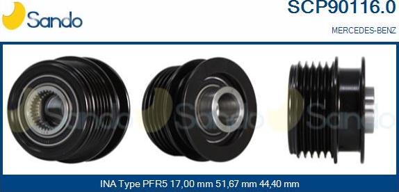 Sando SCP90116.0 - Puleggia cinghia, Alternatore autozon.pro