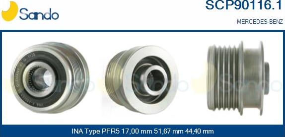 Sando SCP90116.1 - Puleggia cinghia, Alternatore autozon.pro