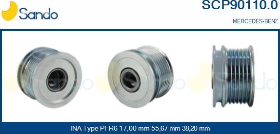 Sando SCP90110.0 - Puleggia cinghia, Alternatore autozon.pro