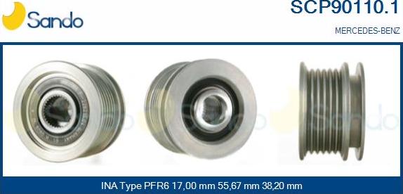 Sando SCP90110.1 - Puleggia cinghia, Alternatore autozon.pro