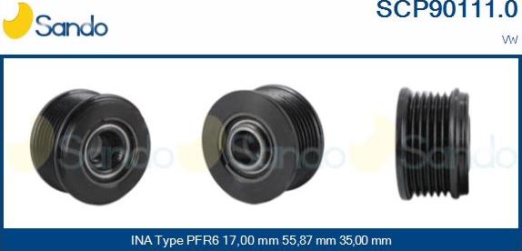 Sando SCP90111.0 - Puleggia cinghia, Alternatore autozon.pro