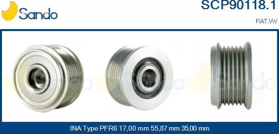 Sando SCP90118.1 - Puleggia cinghia, Alternatore autozon.pro