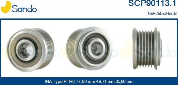 Sando SCP90113.1 - Puleggia cinghia, Alternatore autozon.pro