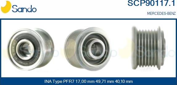 Sando SCP90117.1 - Puleggia cinghia, Alternatore autozon.pro