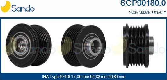 Sando SCP90180.0 - Puleggia cinghia, Alternatore autozon.pro