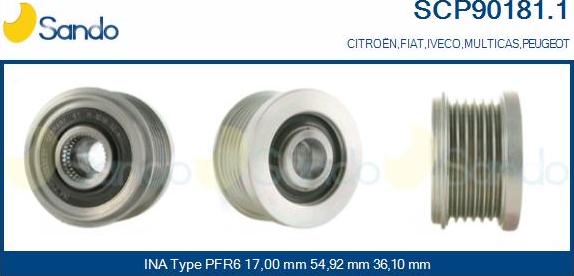 Sando SCP90181.1 - Puleggia cinghia, Alternatore autozon.pro