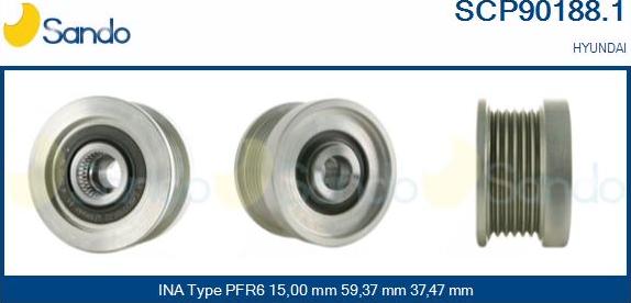 Sando SCP90188.1 - Puleggia cinghia, Alternatore autozon.pro