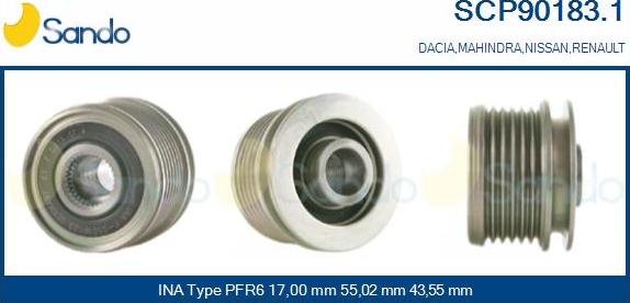 Sando SCP90183.1 - Puleggia cinghia, Alternatore autozon.pro