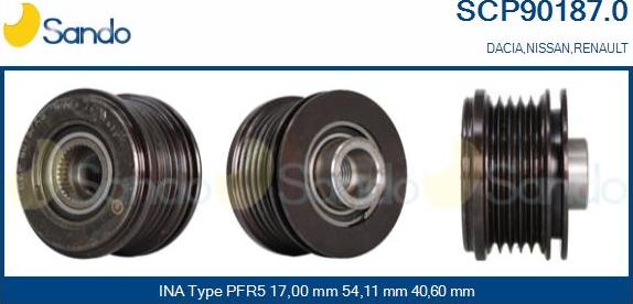 Sando SCP90187.0 - Puleggia cinghia, Alternatore autozon.pro