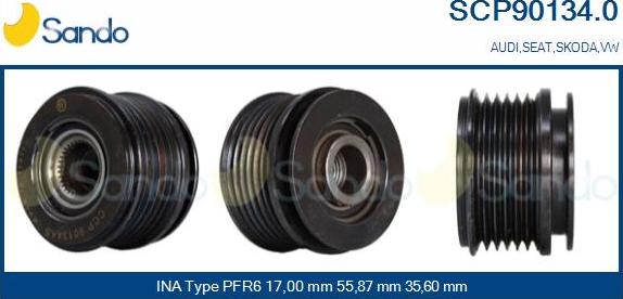 Sando SCP90134.0 - Puleggia cinghia, Alternatore autozon.pro