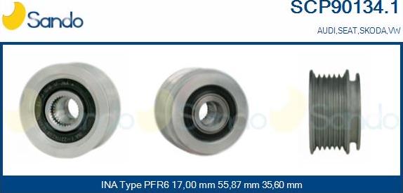 Sando SCP90134.1 - Puleggia cinghia, Alternatore autozon.pro