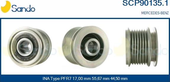 Sando SCP90135.1 - Puleggia cinghia, Alternatore autozon.pro