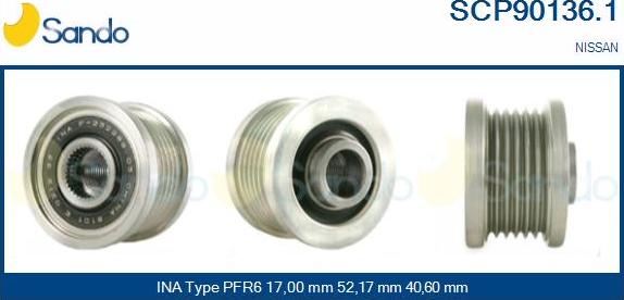 Sando SCP90136.1 - Puleggia cinghia, Alternatore autozon.pro