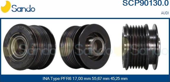 Sando SCP90130.0 - Puleggia cinghia, Alternatore autozon.pro