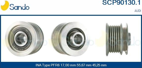 Sando SCP90130.1 - Puleggia cinghia, Alternatore autozon.pro