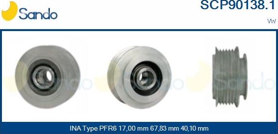 Sando SCP90138.1 - Puleggia cinghia, Alternatore autozon.pro