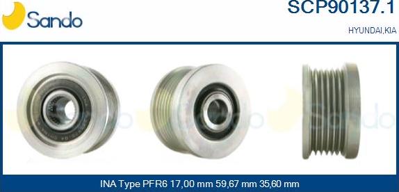 Sando SCP90137.1 - Puleggia cinghia, Alternatore autozon.pro