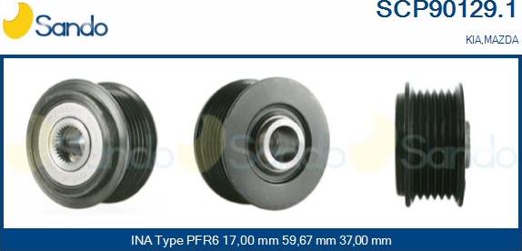 Sando SCP90129.1 - Puleggia cinghia, Alternatore autozon.pro