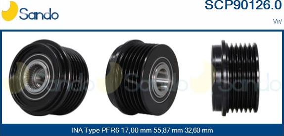 Sando SCP90126.0 - Puleggia cinghia, Alternatore autozon.pro