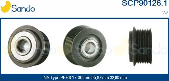 Sando SCP90126.1 - Puleggia cinghia, Alternatore autozon.pro