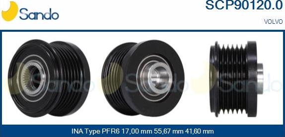 Sando SCP90120.0 - Puleggia cinghia, Alternatore autozon.pro