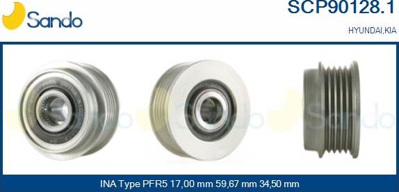 Sando SCP90128.1 - Puleggia cinghia, Alternatore autozon.pro