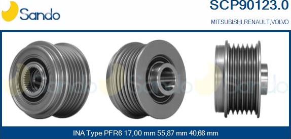 Sando SCP90123.0 - Puleggia cinghia, Alternatore autozon.pro