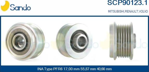 Sando SCP90123.1 - Puleggia cinghia, Alternatore autozon.pro