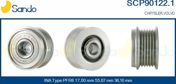 Sando SCP90122.1 - Puleggia cinghia, Alternatore autozon.pro