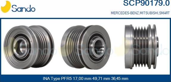 Sando SCP90179.0 - Puleggia cinghia, Alternatore autozon.pro