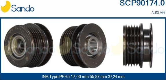 Sando SCP90174.0 - Puleggia cinghia, Alternatore autozon.pro