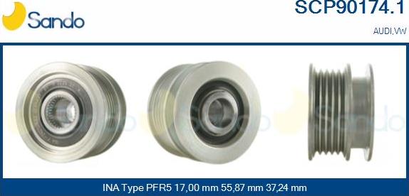 Sando SCP90174.1 - Puleggia cinghia, Alternatore autozon.pro